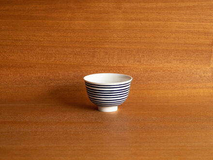 Renaud Sauvé Blue Striped Porcelain Bowl No. 17 Renaud Sauvé Blue Striped Porcelain Bowl No. 17