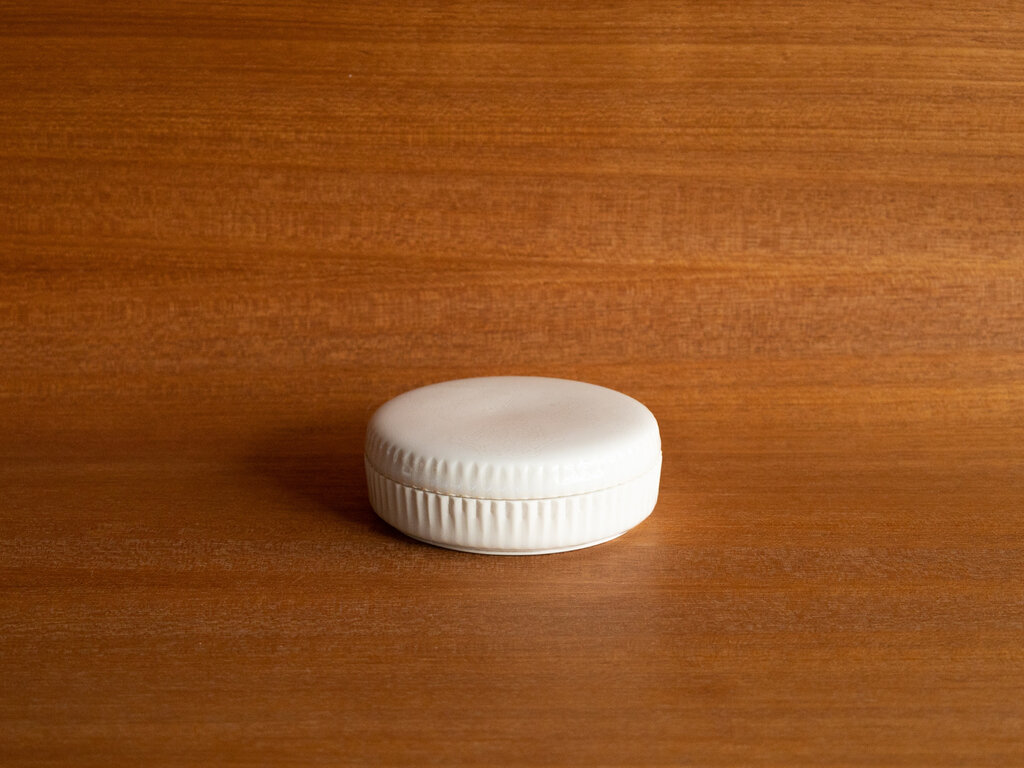 Renaud Sauvé Porcelain Box With Etched Skeleton Lid