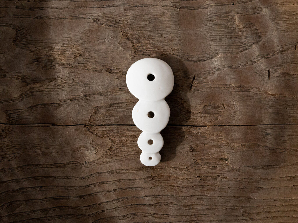 Renaud Sauvé Porcelain Plaque With InterlockiPorcelain Plaque w/ Interlocking Pierced Circlesng Pierced Circles
