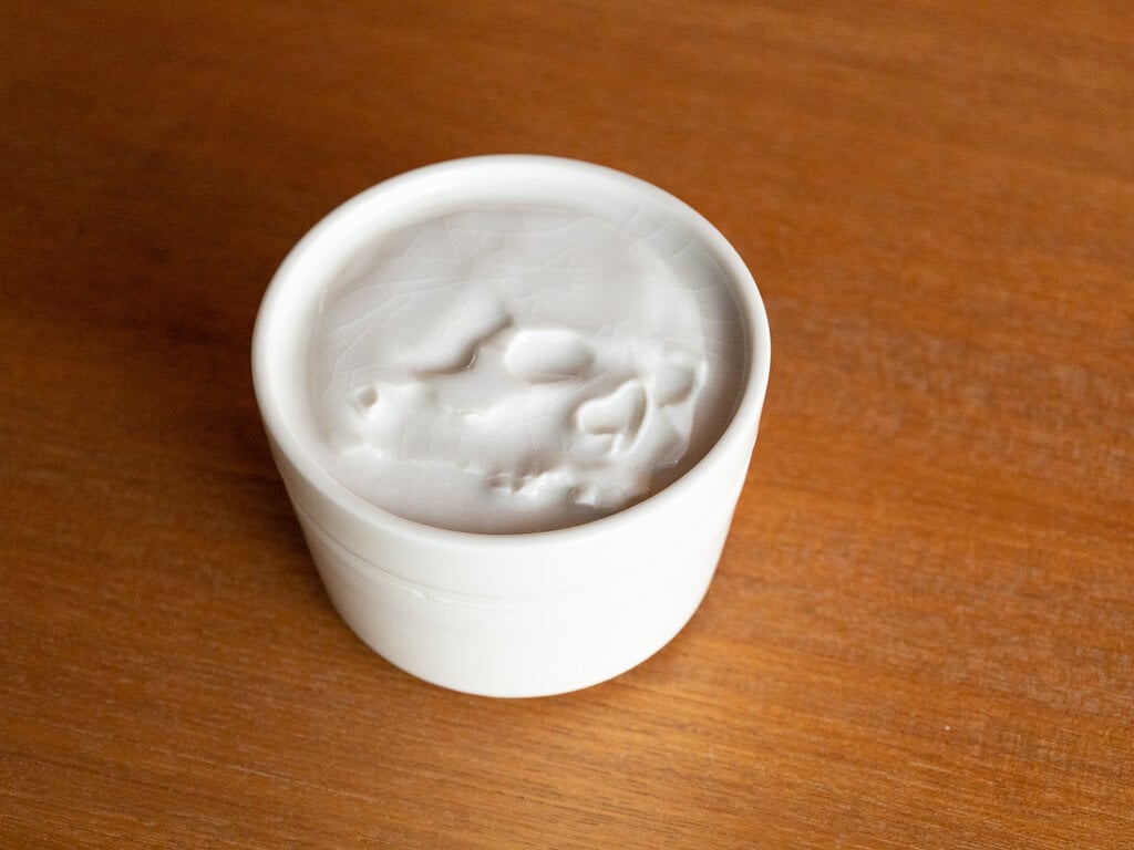 Renaud Sauvé Porcelain Box w/ Carved Skull Lid