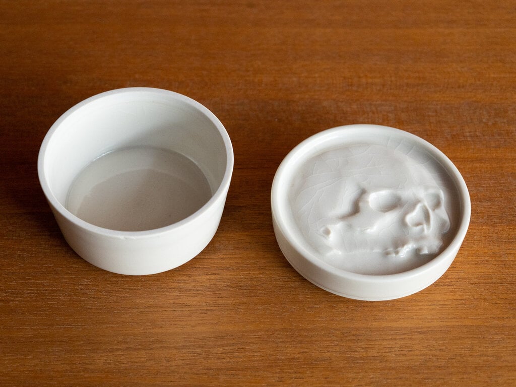 Renaud Sauvé Porcelain Box w/ Carved Skull Lid