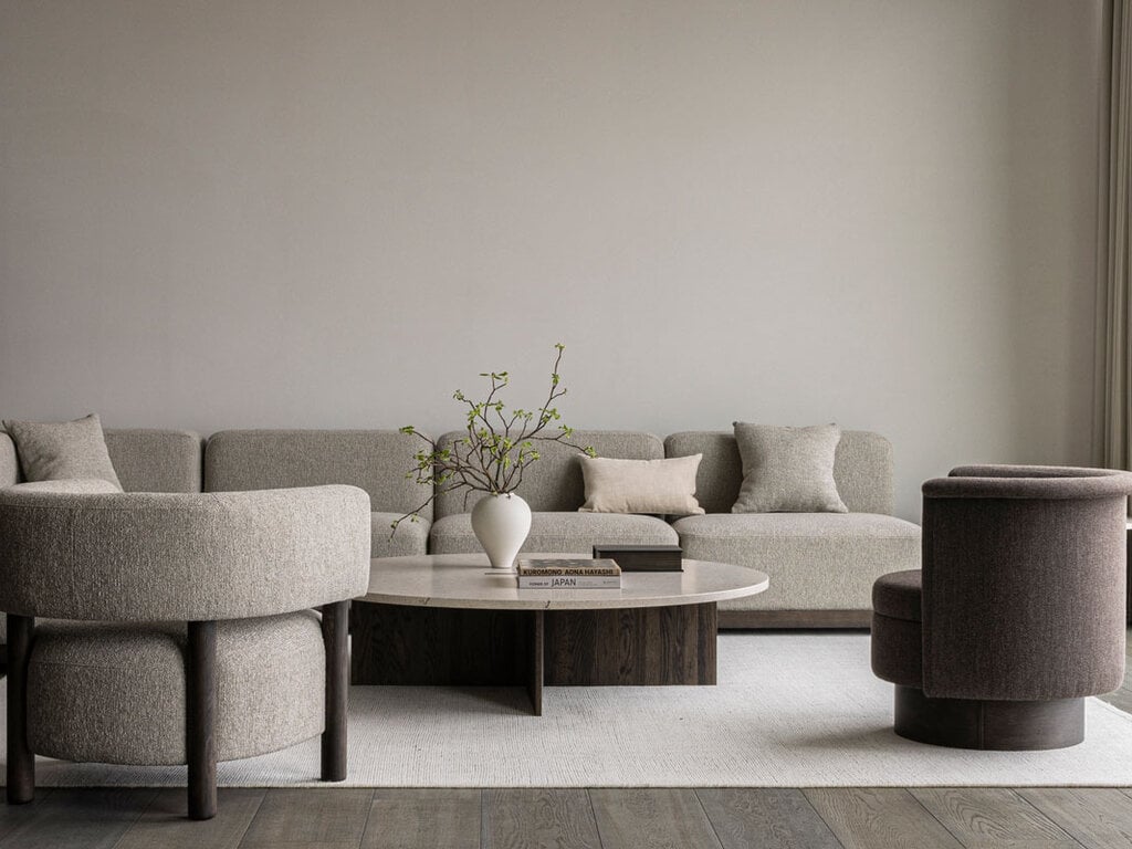 Karimoku Case N-ST01 Large Coffee Table (Wood and Marble)