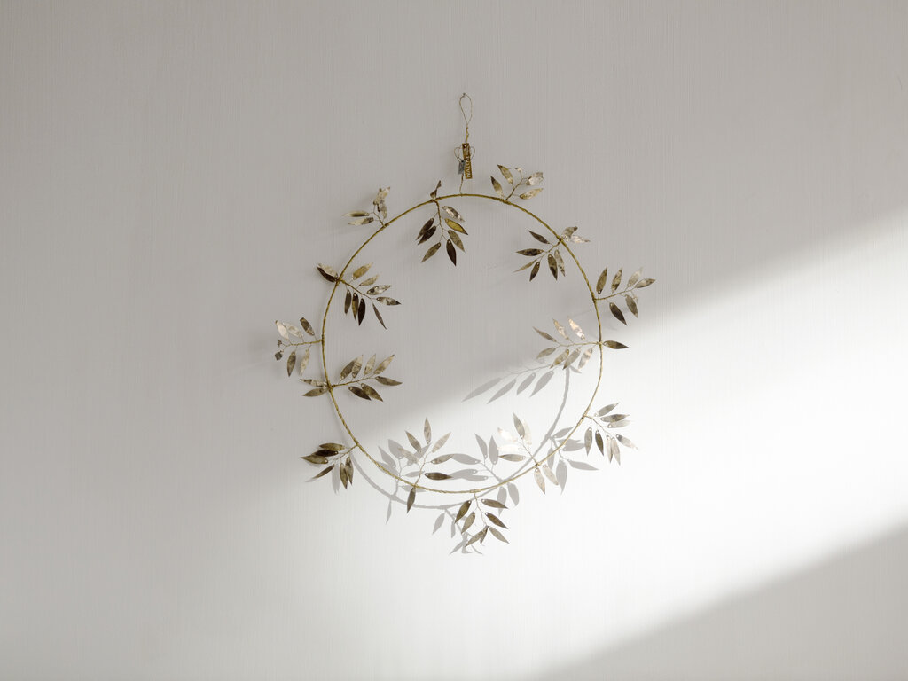 Large Brass Leaf Wreath