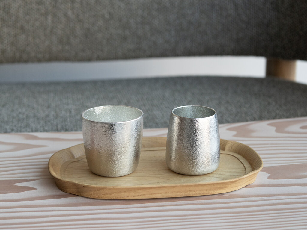 Oji Masanori for Nousaku Futae Nesting Tin Sake Cups