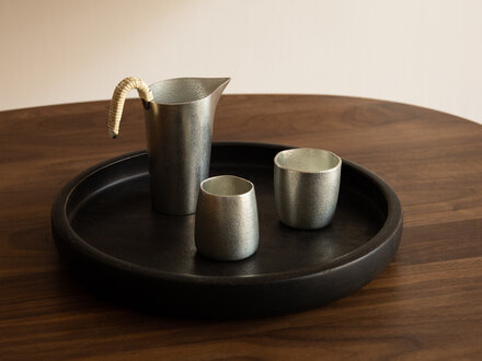 Ishigaki Tae for Nousaku Chirori Tin Sake Pitcher