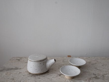 Ancher Studio Norm at Mjölk: Ancher Studio No. 16 Teapot Speckled White Ceramic