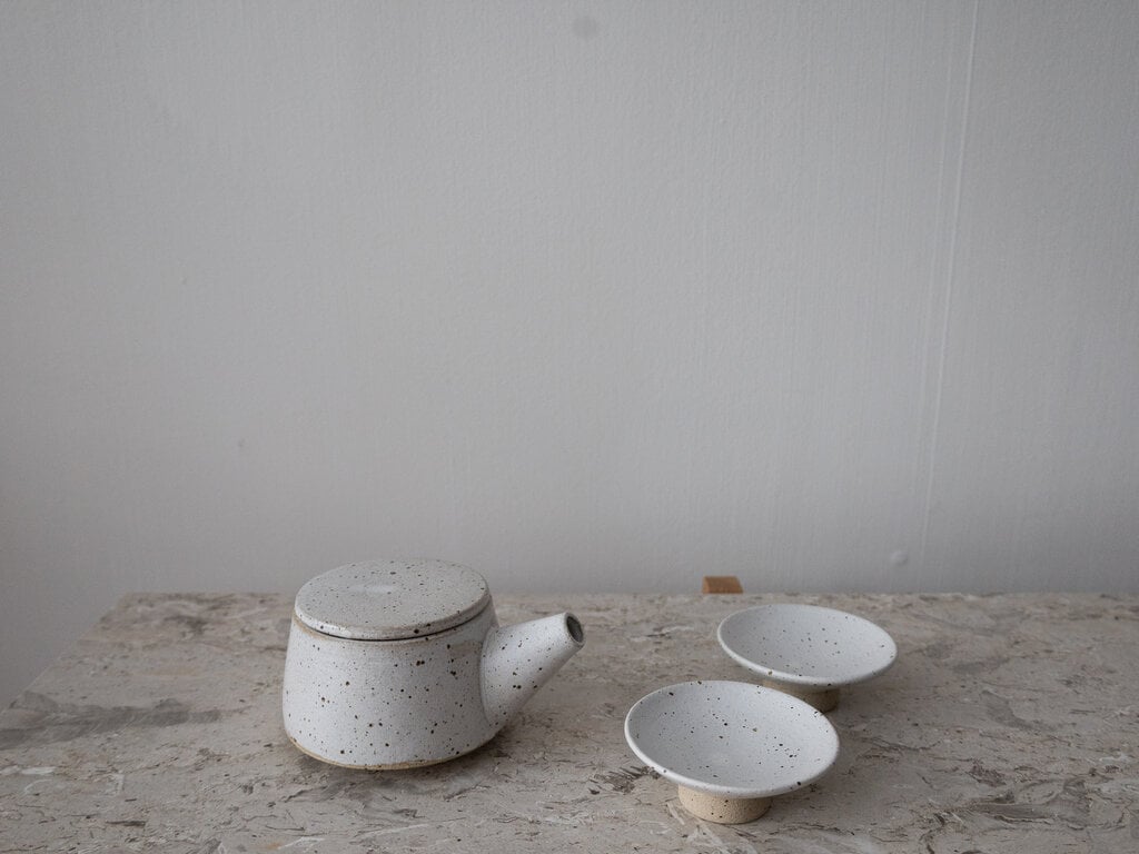 Ancher Studio Norm at Mjölk: Ancher Studio No. 16 Saki Bowl Speckled White Ceramic