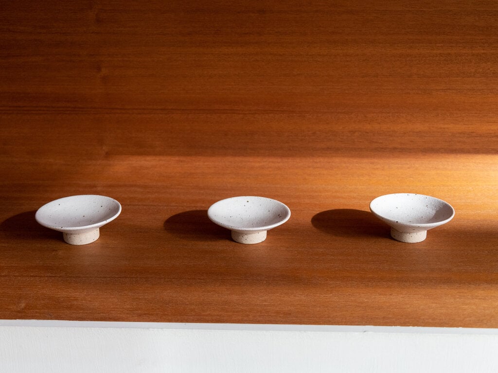 Ancher Studio Norm at Mjölk: Ancher Studio No. 16 Saki Bowl Speckled White Ceramic