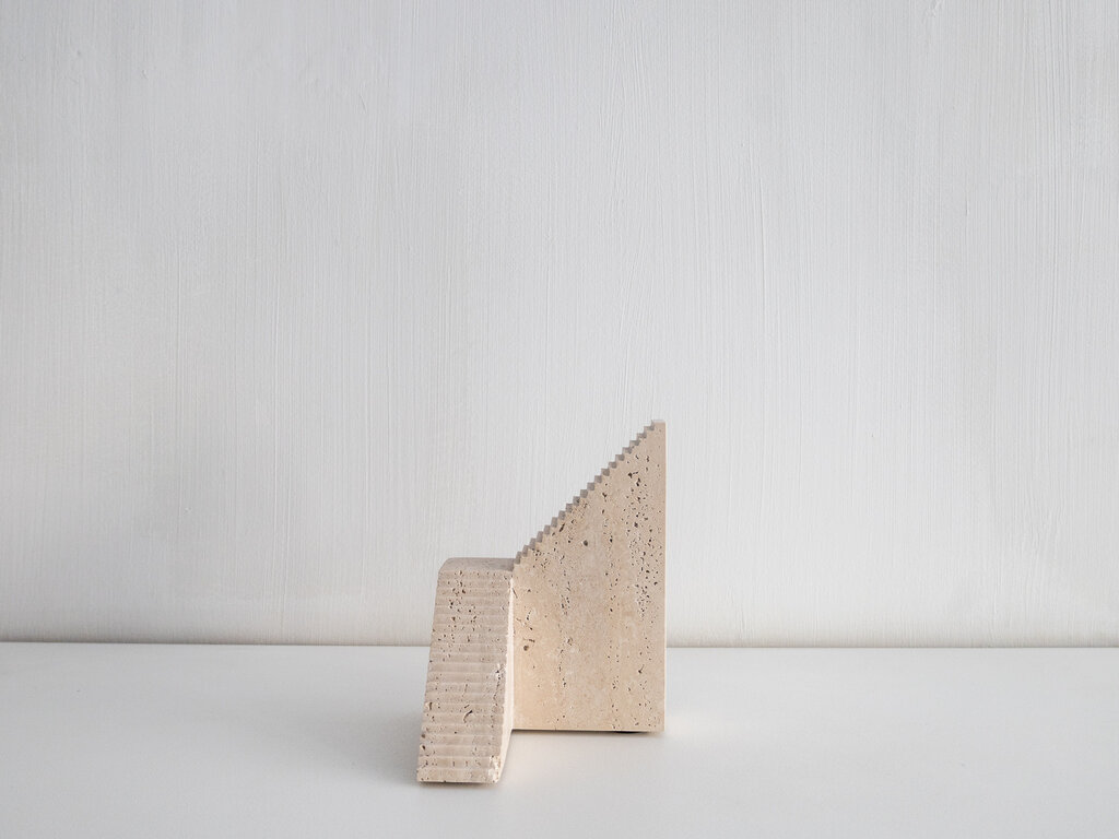 Origin Made Norm at Mjölk: Origin Made Flight Sculpture Roman Travertine