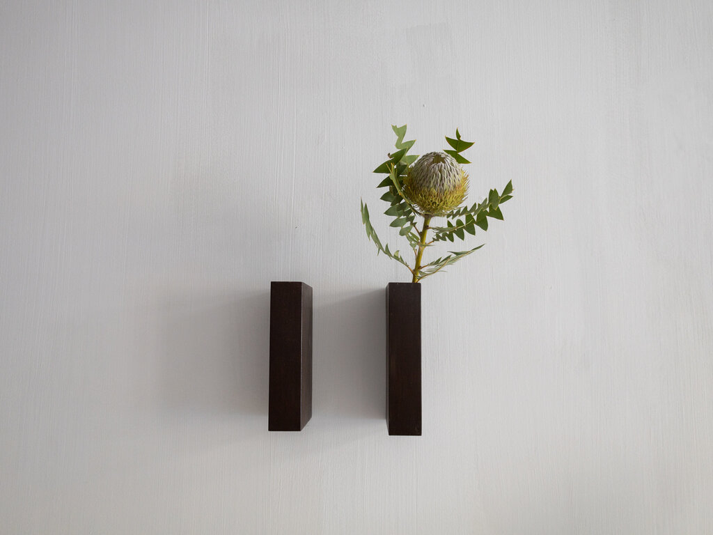 Origin Made Norm at Mjölk: Origin Made Lado Wall Vase in Waxed Corten Steel