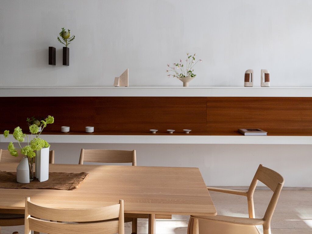 Norm at Mjölk: Origin Made Ark Lamp in Travertine Stone