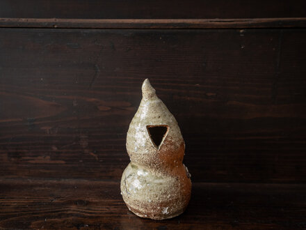 Shiro Tsujimura Ash Glazed Wall Vase by Shiro Tsujimura