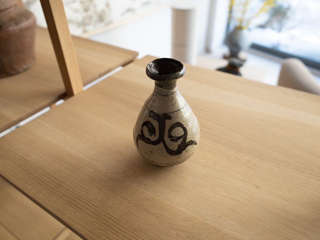 Antique Joseon Dynasty Iron Brushwork Hakame Vessel