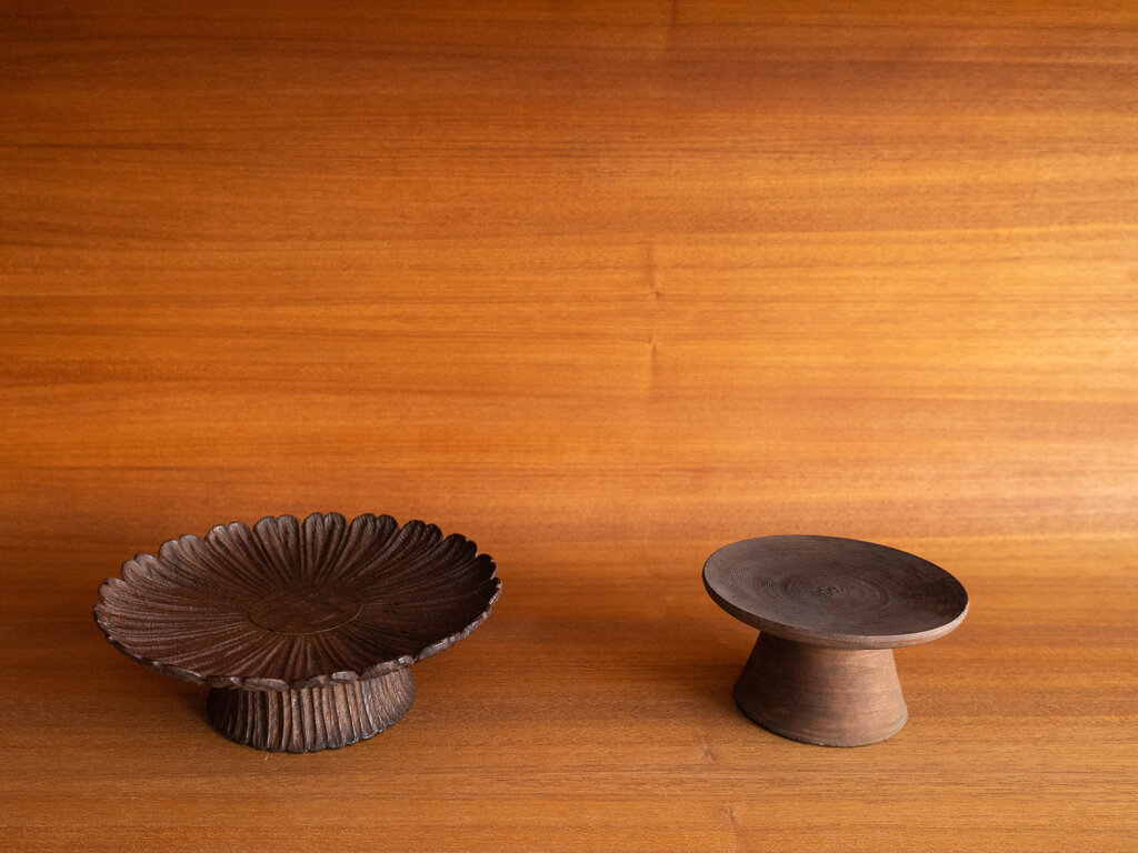 Antique Antique Joseon Dynasty High-footed Chestnut Plate