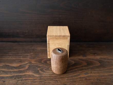 Antique Japanese Mulberry Incense Case with Silver Fitting