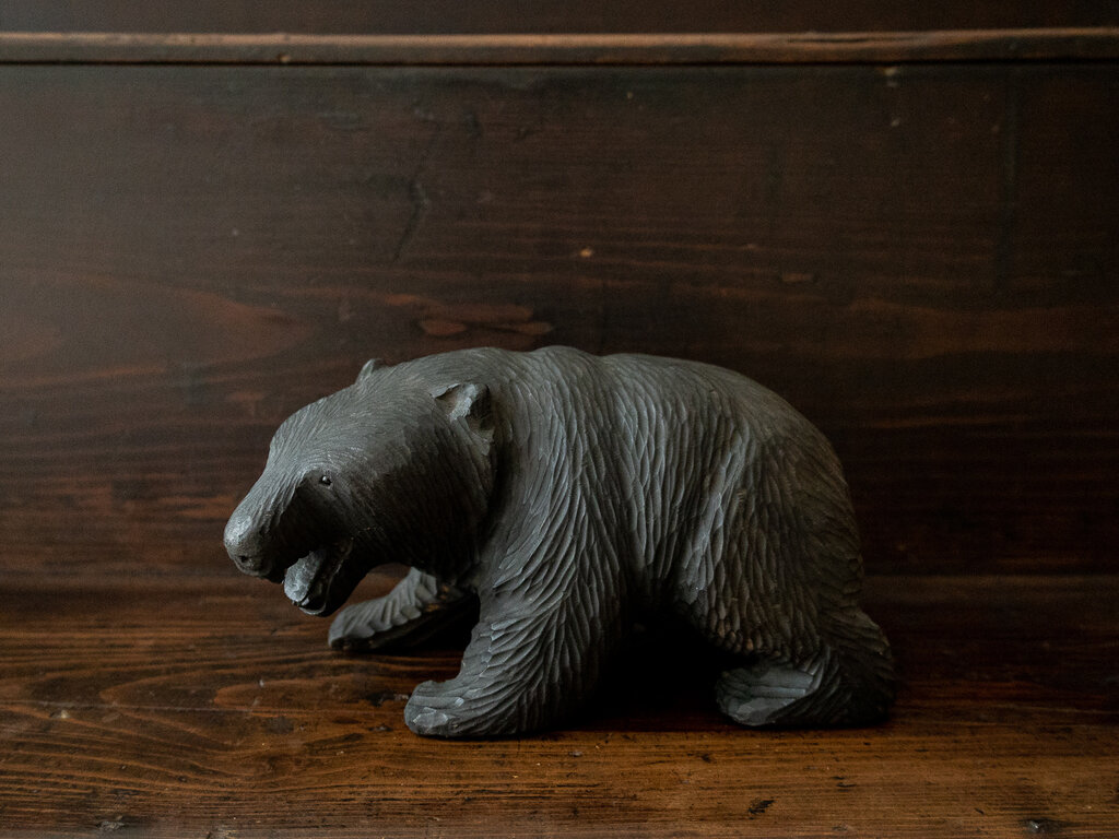 Antique Antique carved Hokkaido wood bear