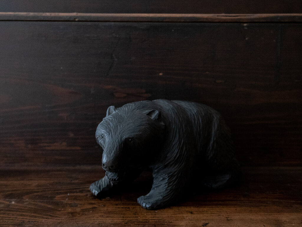 Antique Antique carved Hokkaido wood bear