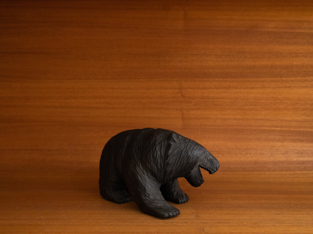 Antique Antique carved Hokkaido wood bear