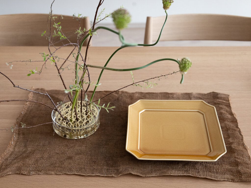 Rina Ono Porcelain Square Dish, light brown