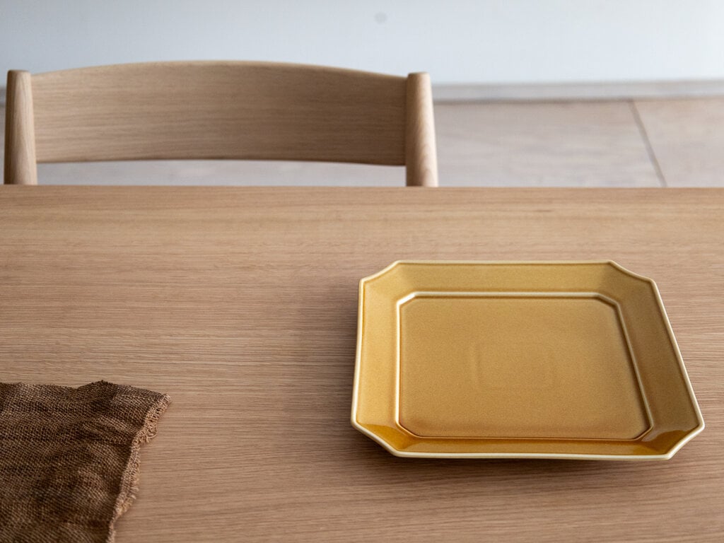 Rina Ono Porcelain Square Dish, light brown