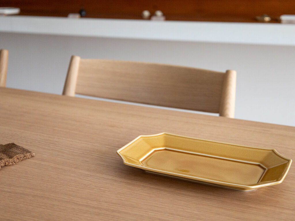 Rina Ono Porcelain Long Dish, light brown