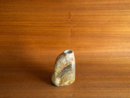 Brown soapstone vase no. 38 by Elizabeth Lenny