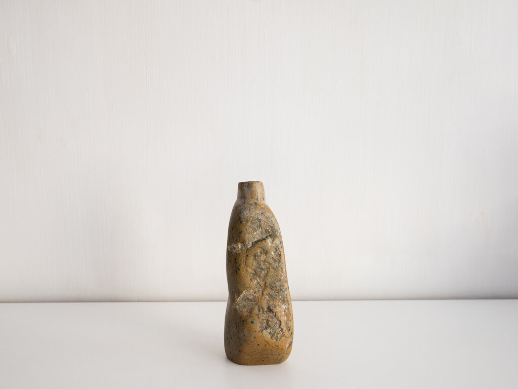 Green soapstone vase no. 40 by Elizabeth Lenny