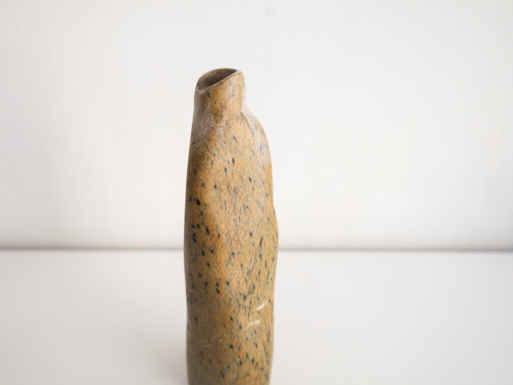 Green soapstone vase no. 40 by Elizabeth Lenny