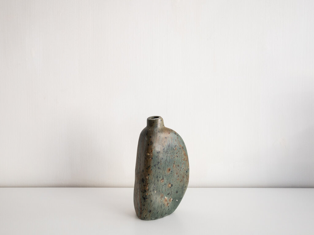 Elizabeth Lenny Green Soapstone Vase No. 41 by Elizabeth Lenny