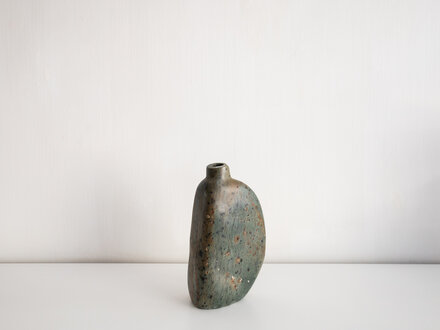 Green soapstone vase no. 41 by Elizabeth Lenny