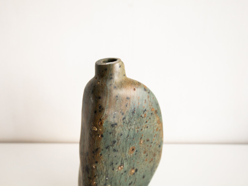 Elizabeth Lenny Green Soapstone Vase No. 41 by Elizabeth Lenny