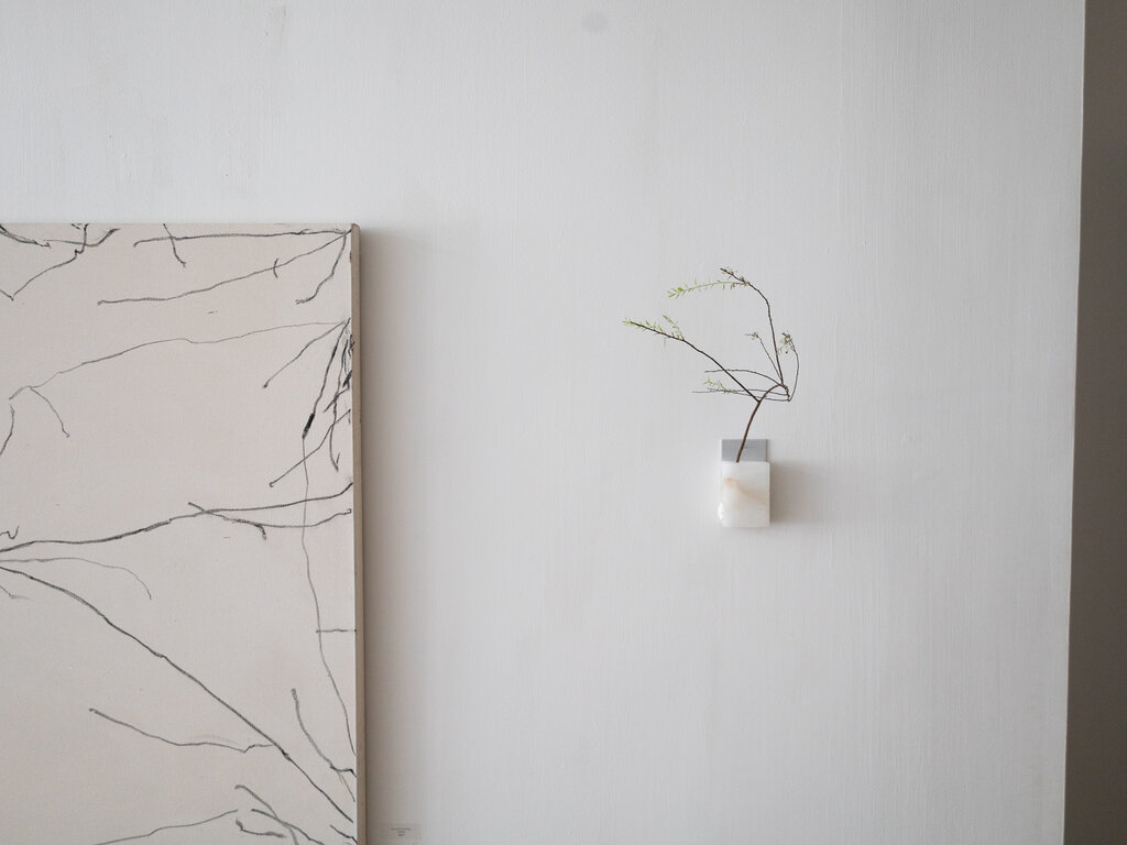 Alabaster wall vase no. 10 by Elizabeth Lenny