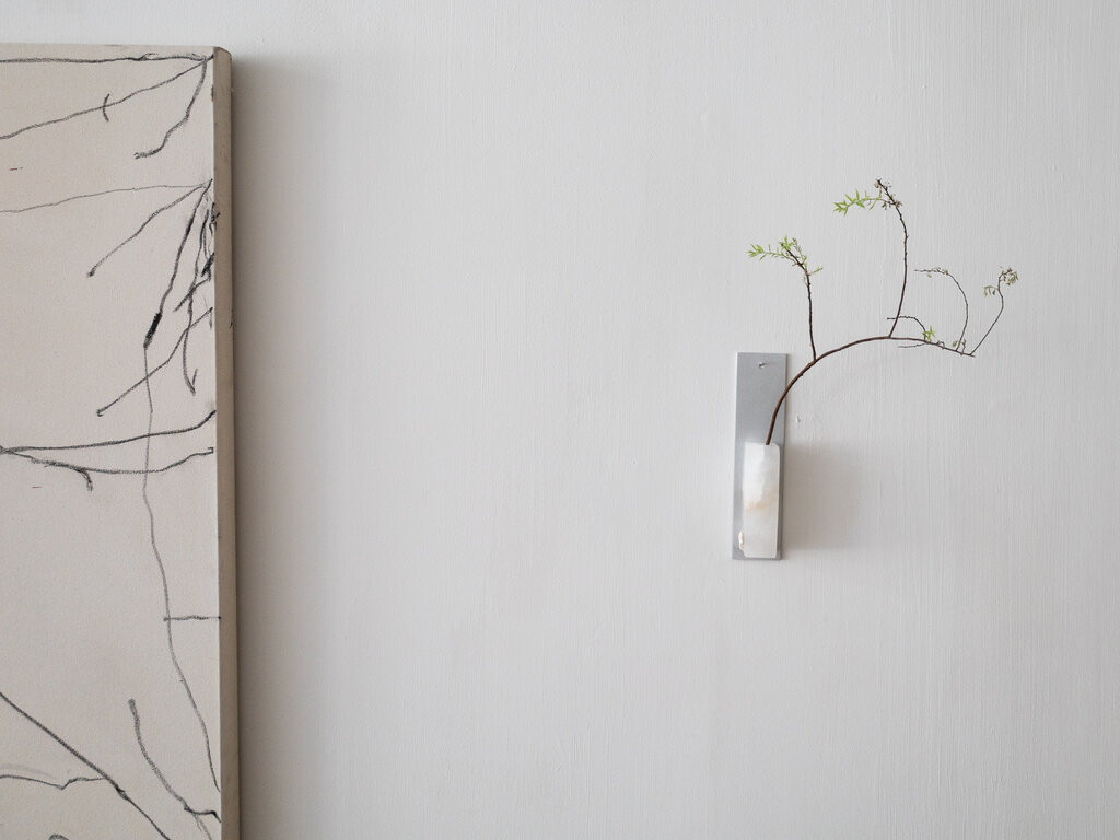 Alabaster wall vase no. 12 by Elizabeth Lenny