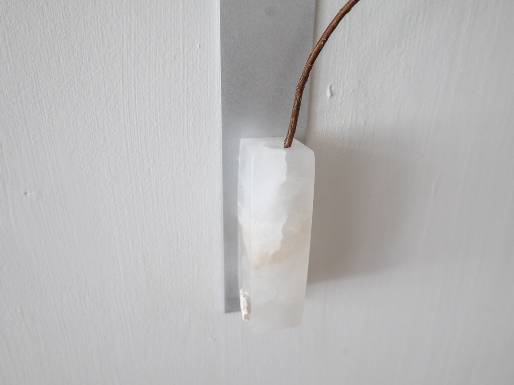 Alabaster wall vase no. 12 by Elizabeth Lenny