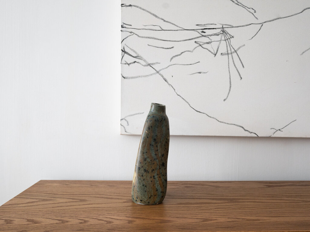 Elizabeth Lenny Green Soapstone Vase No. 41 by Elizabeth Lenny