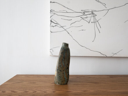 Elizabeth Lenny Green Soapstone Vase No. 41 by Elizabeth Lenny