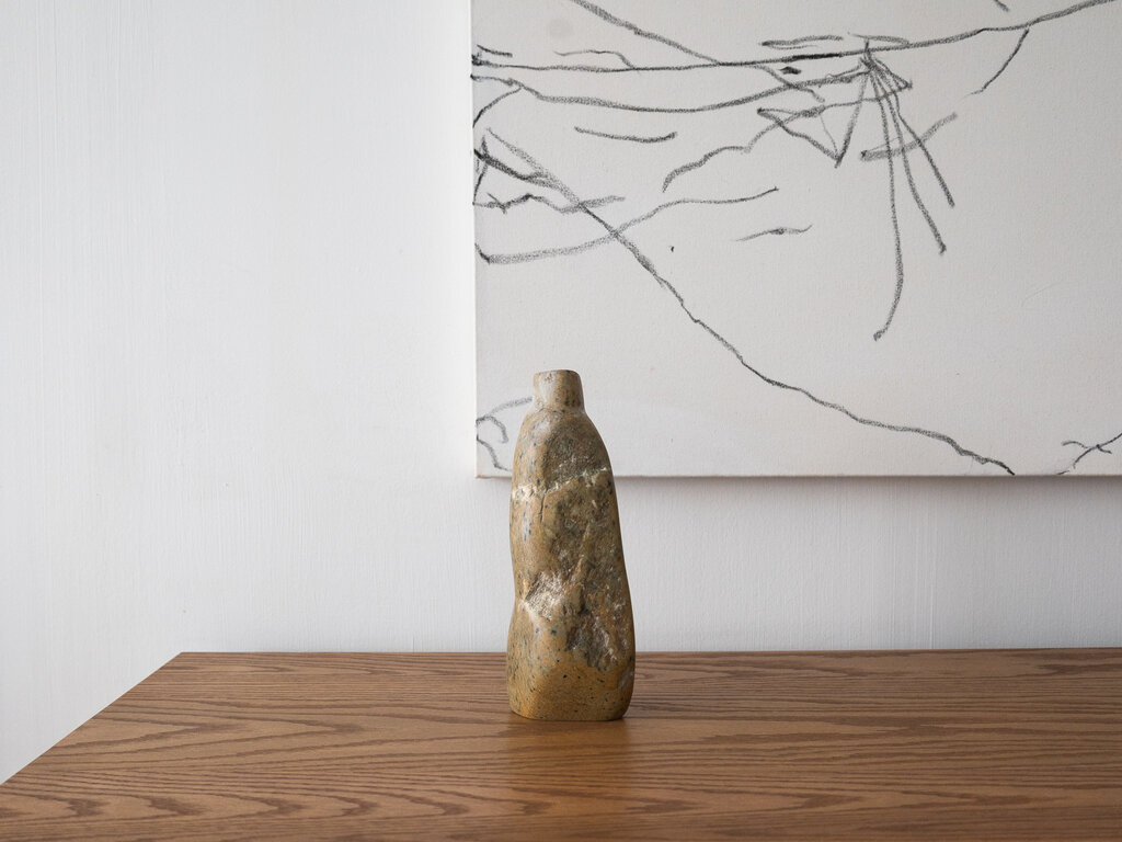 Elizabeth Lenny Green Soapstone Vase No. 40 by Elizabeth Lenny