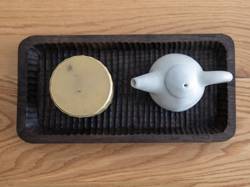 Antique Wagatabon carved chestnut tray