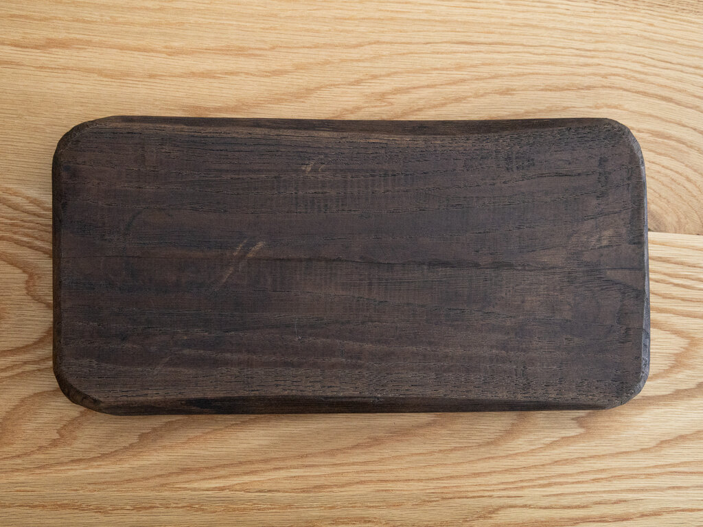 Antique Antique Wagatabon Carved Chestnut Tray