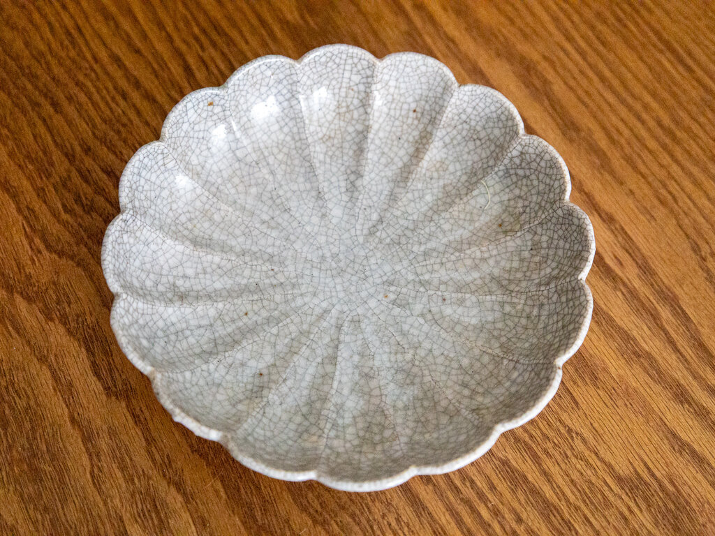 Antique Japanese Seto flower dish