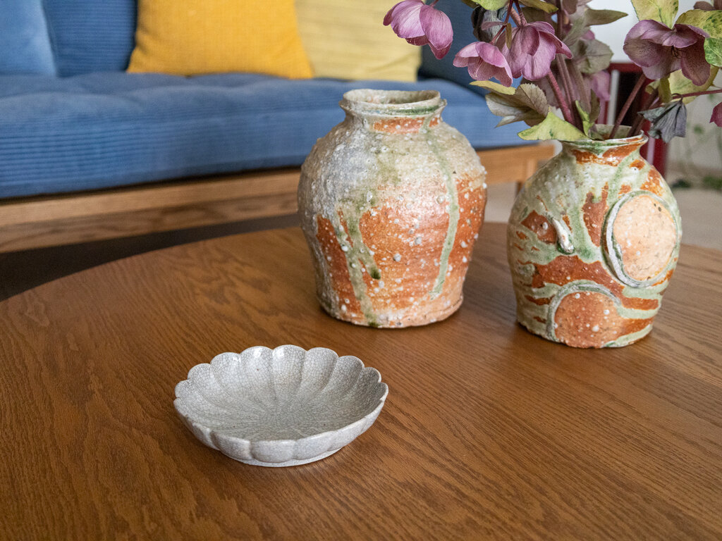 Antique Japanese Seto flower dish