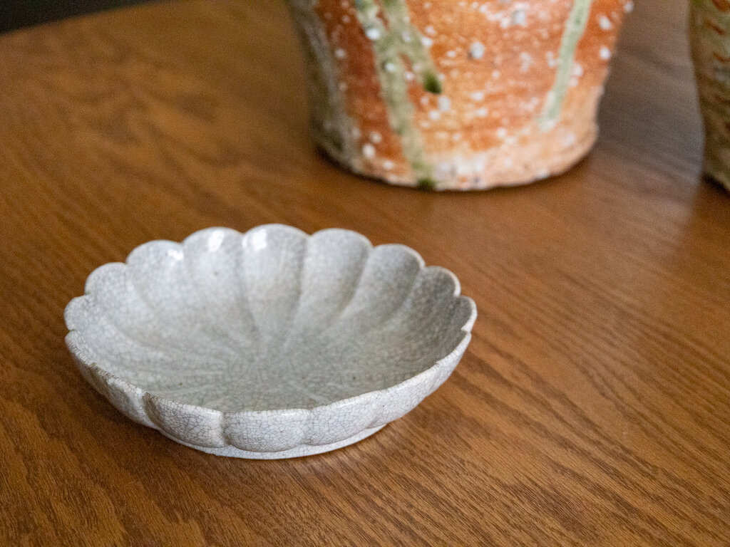 Antique Japanese Seto flower dish