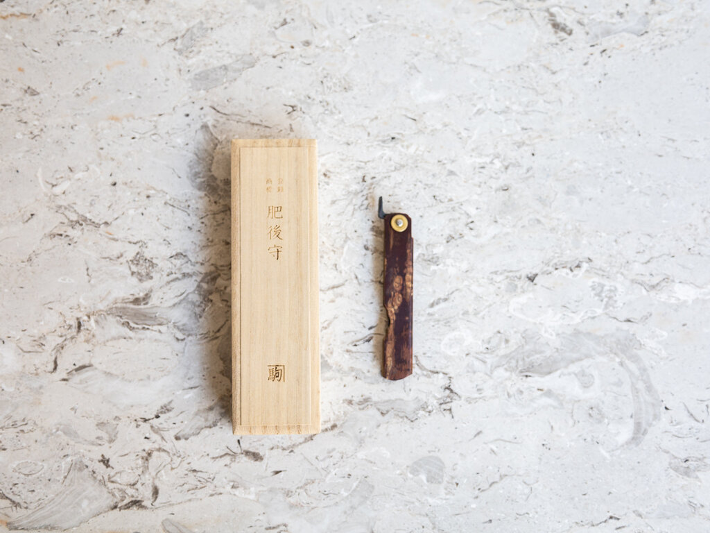 Nagao Kanekoma Special Edition Higonokami Japanese Folding Knife (Cherry Bark)