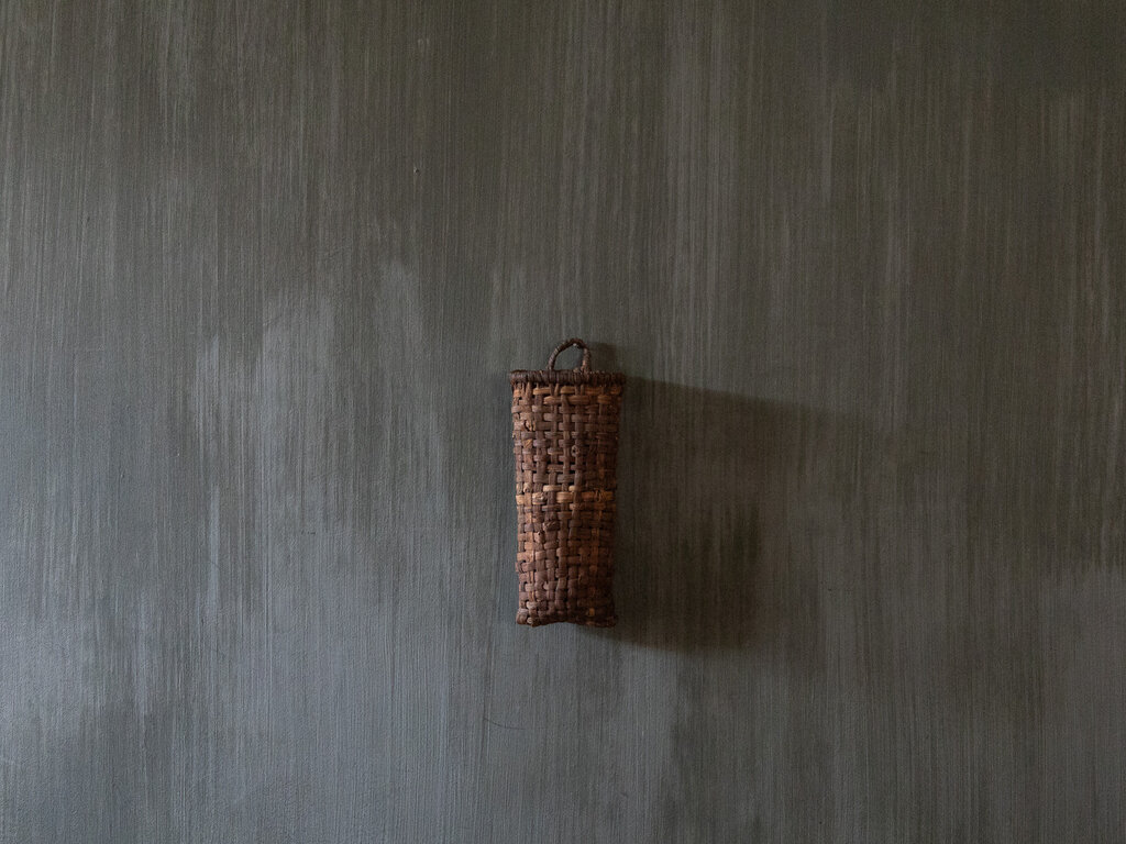 Antique Akebia Grape Vine Woven Wall Vase