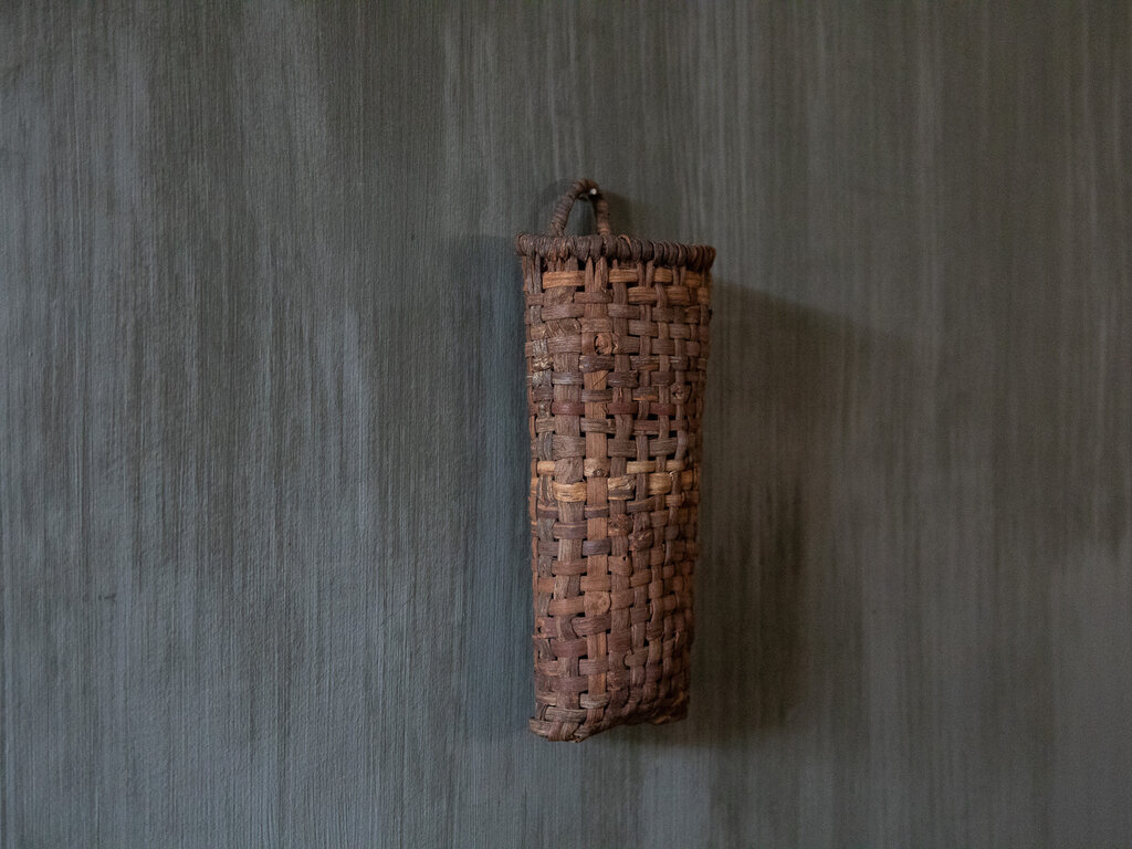 Antique Akebia Grape Vine Woven Wall Vase
