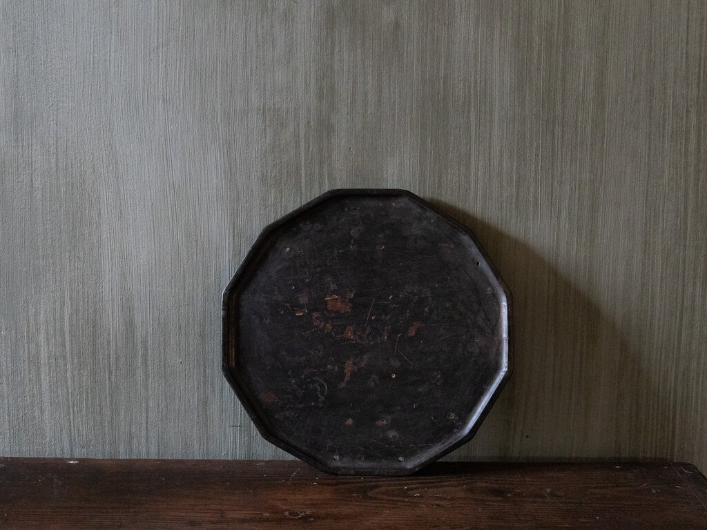 Antique Korean Twelve Sided Wooden Tray