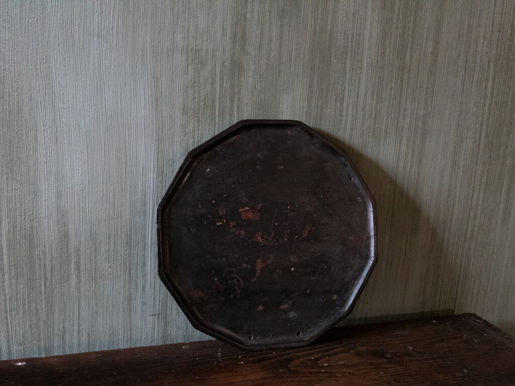 Antique Korean Twelve Sided Wooden Tray