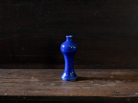 Antique Ilmari porcelain vase in lapis blue glaze