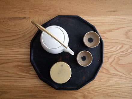 Antique Korean Twelve Sided Wooden Tray