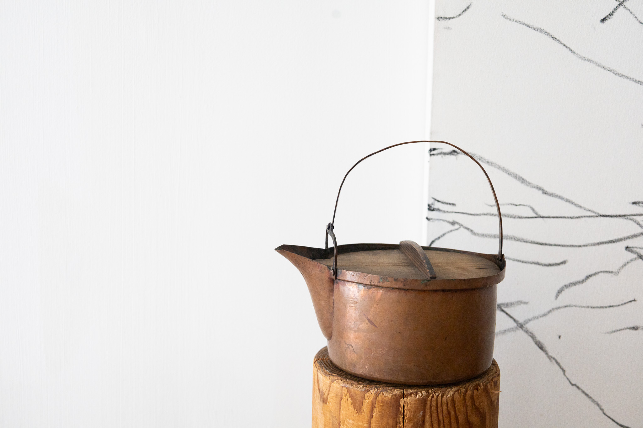 Antique Japanese hammered copper kettle - Mjölk